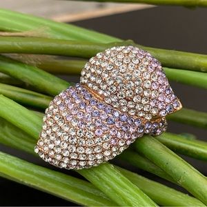 AKKAD Pavé Purple Lilac Rhinestones Cocktail Ring Size 6
